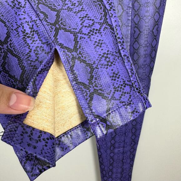 Nasty Gal Purple Faux Leather Snake Skin High Waist Pants Size 2 - Picture 4 of 11